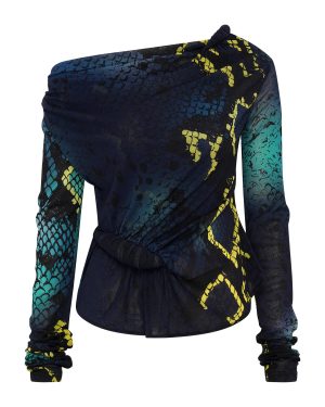 Paris Georgia - Croissant Mesh Top - Blue - XS - Only At Moda Operandi