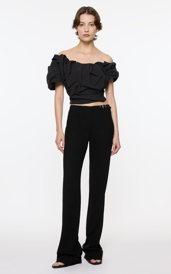 Paris Georgia - Rio Ruffled Off-The-Shoulder Top - Black - XS - Only At Moda Operandi