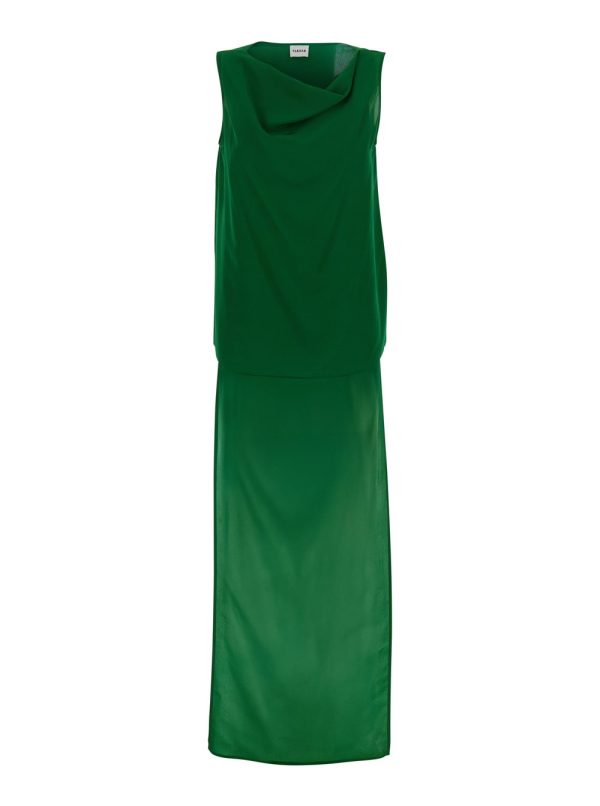 Parosh Green Blouse With Ruffled Details In Silk Woman