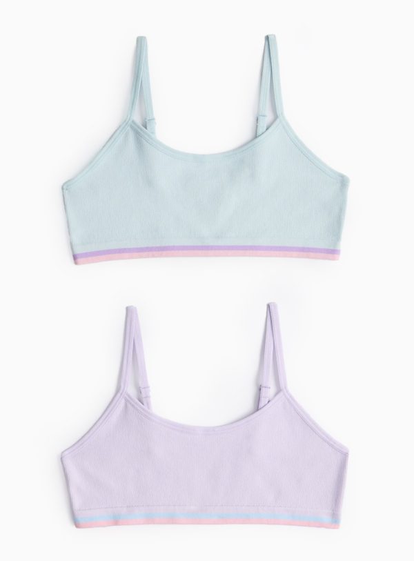 Pastel Seamfree Ribbed Crop Top 2 Pack (6-8 Years) - Tu by Sainsbury's