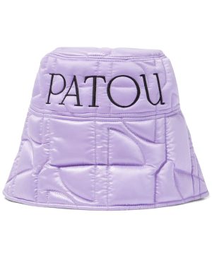 Patou Logo quilted satin bucket hat