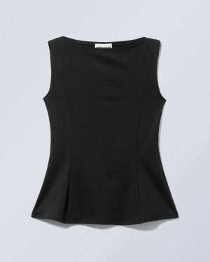 Peplum Boat-Neck Top