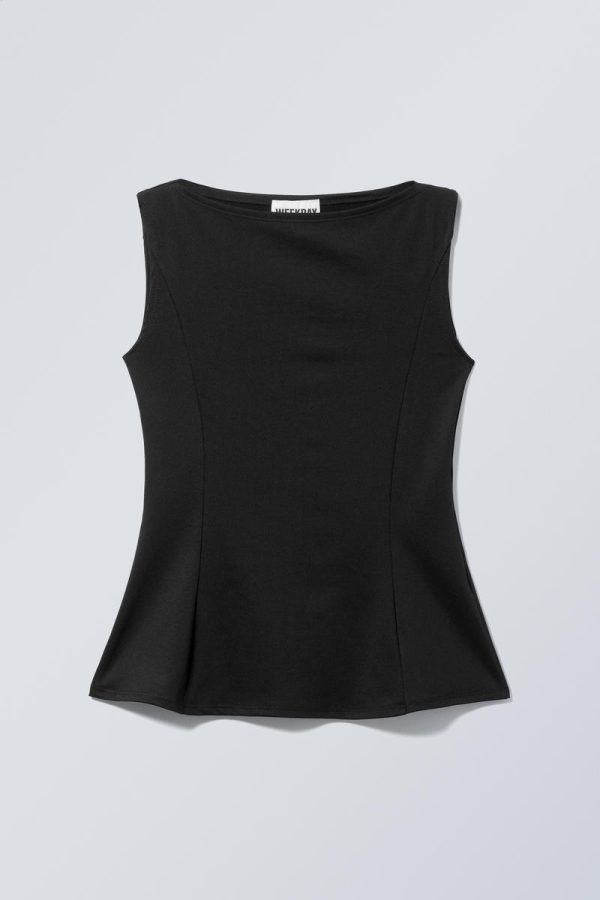 Peplum Boat-Neck Top