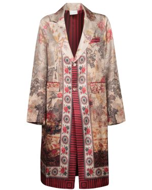 Pierre-Louis Mascia Beige-red Duster Coat