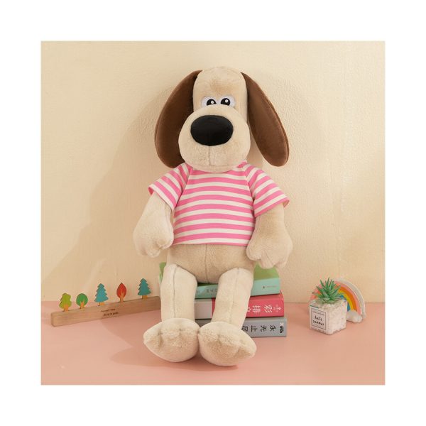 (Pink, 45cm/17.72in) Gromit Anime Wallace Character Plush Toy Doll Pillow Plaid Shirt Children Gift