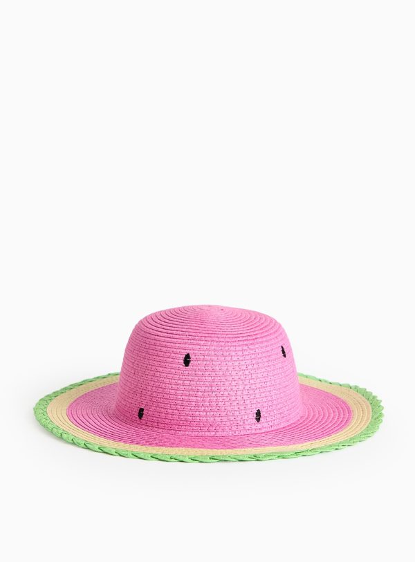 Pink Pink Watermelon Novelty Straw Sun Hat (1-2 Years) - Tu by Sainsbury's