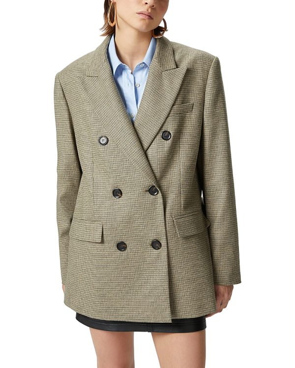 Pinko Check Double Breasted Blazer