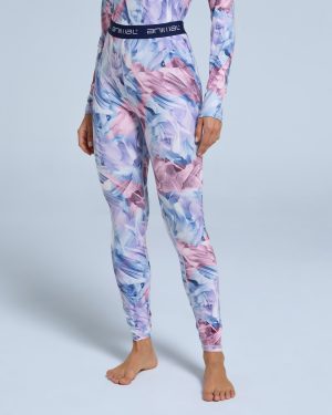 Piste Printed Womens Base Layer Leggings - Pink