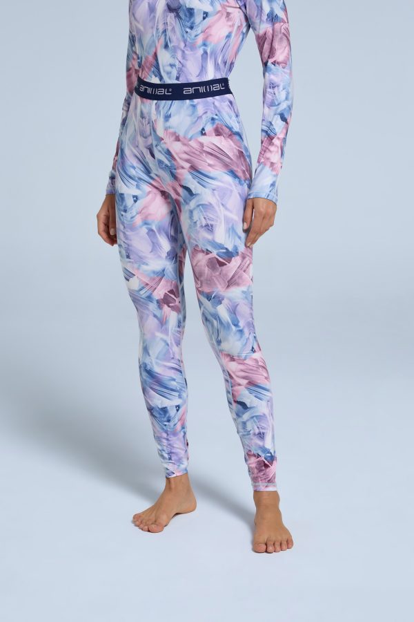 Piste Printed Womens Base Layer Leggings - Pink