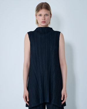 Pleats Please Issey Miyake Tunic Mellow Pleated Top - Woman Tops Blue 3