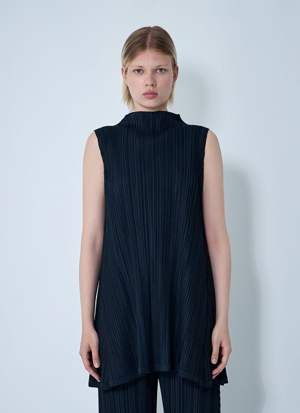 Pleats Please Issey Miyake Tunic Mellow Pleated Top - Woman Tops Blue 3