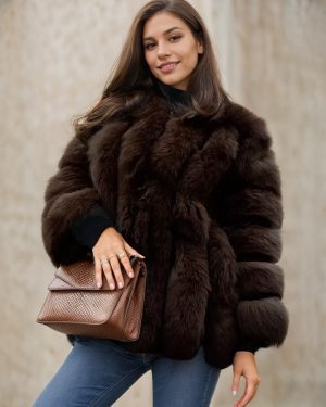 Plush Faux Fur Coat Crew Neck Winter Eco-friendly Fur Jacket For Women 2025