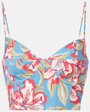 Polo Ralph Lauren Floral cropped cotton bustier top