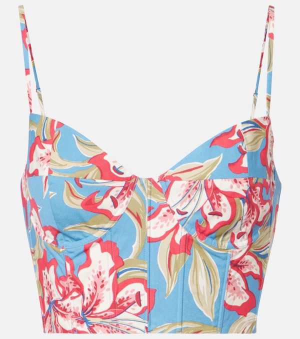 Polo Ralph Lauren Floral cropped cotton bustier top