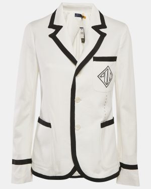 Polo Ralph Lauren White Cotton Knit Cricket Blazer M