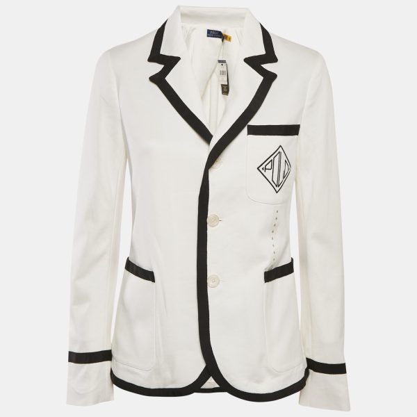 Polo Ralph Lauren White Cotton Knit Cricket Blazer M