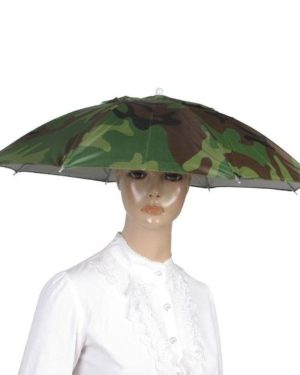 Popular Elastic Headband Camouflage Pattern Sun Rain Umbrella Hat Cap for Fishing