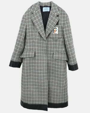 Prada Black Wool Coat Women Size 44