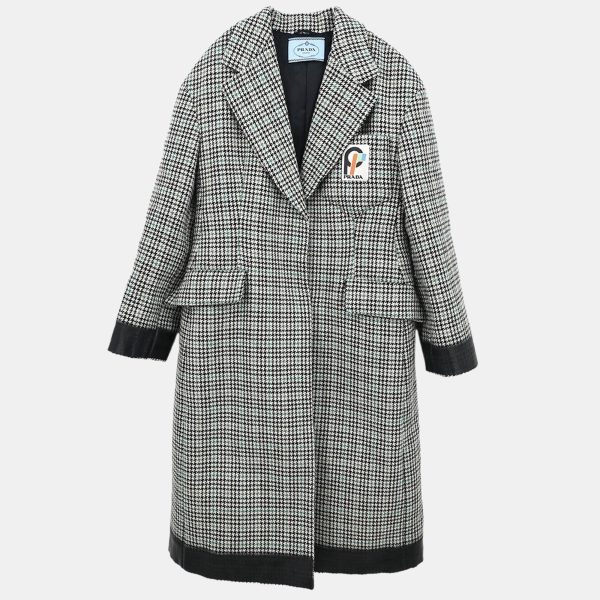 Prada Black Wool Coat Women Size 44