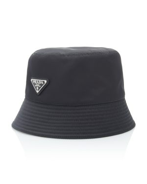 Prada - Logo-Embellished Shell Bucket Hat - Black - XL - Moda Operandi