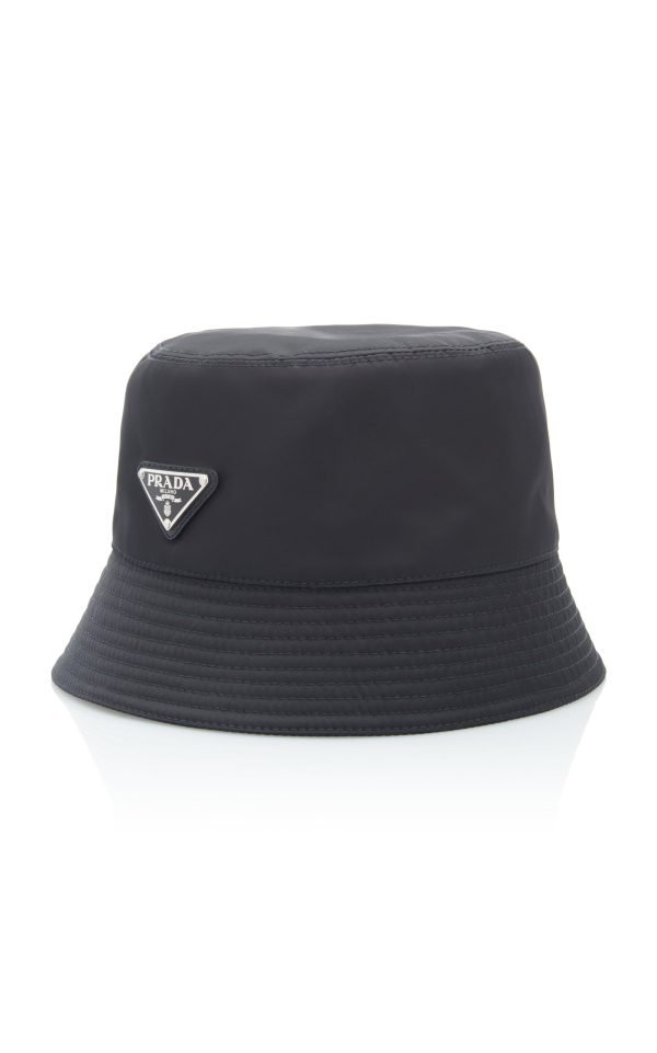 Prada - Logo-Embellished Shell Bucket Hat - Black - XL - Moda Operandi