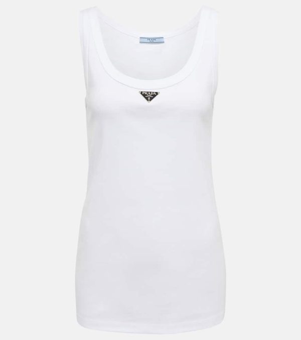 Prada Logo cotton tank top