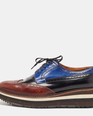 Prada Multicolor Leather Brogues Oxfords Size 38.5
