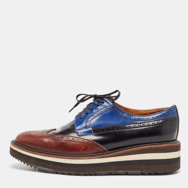 Prada Multicolor Leather Brogues Oxfords Size 38.5