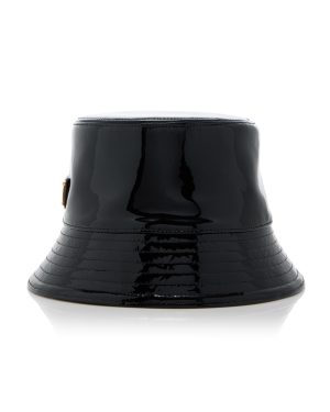 Prada - Patent Leather Bucket Hat - Black - S - Moda Operandi