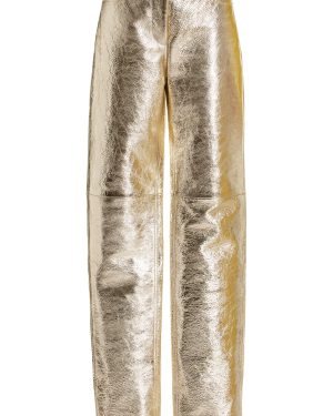 Proenza Schouler - Metallic Leather Straight-Leg Pants - Gold - US 0 - Moda Operandi