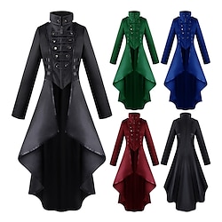 Punk Gothic Medieval Steampunk Coat Trench Coat Outerwear Ren Faire Witch Plague Doctor Fit Flare Women's Steampunk Walpurgis Night Halloween Carnival Masquerade Party Halloween Festival Adults'
