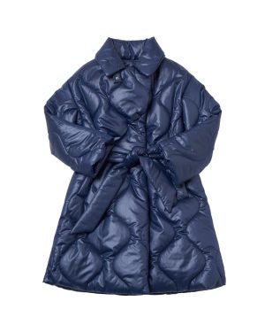 Quilted Nylon Puffer Coat W/ Belt