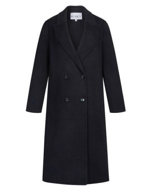 RAEY Double-Breasted Wool Coat - Black