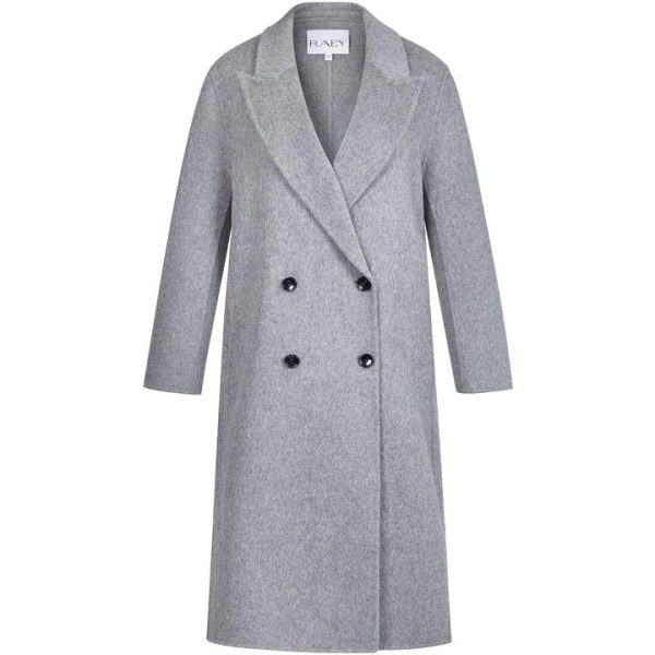 RAEY Double-Breasted Wool Coat - Grey