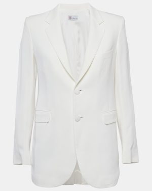 RED Valentino White Crepe Single Breasted Blazer M