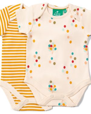 Rainbow Balloons Organic Baby Bodysuit Set -Pack of 2