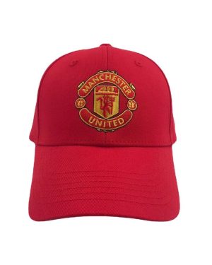 (Red) Manchester United football team embroidered peaked baseball cap|sports sunhat