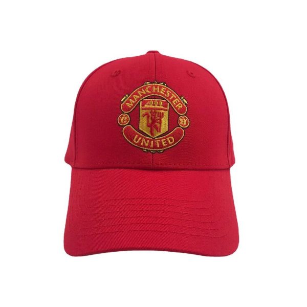 (Red) Manchester United football team embroidered peaked baseball cap|sports sunhat
