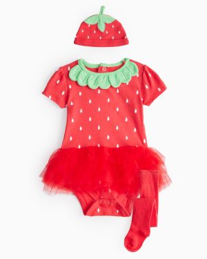 Red Red Strawberry Print Tutu Bodysuit Set (Up To 3 Mths) - Tu by Sainsbury's