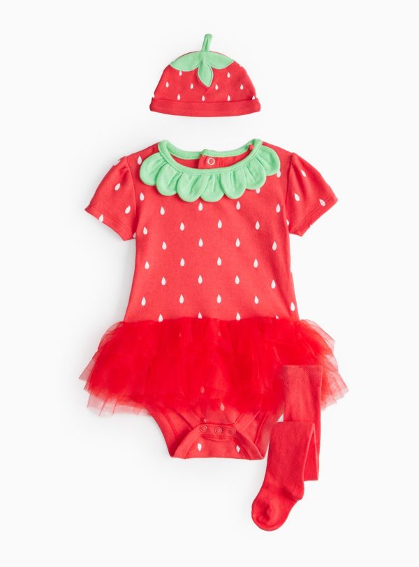 Red Red Strawberry Print Tutu Bodysuit Set (Up To 3 Mths) - Tu by Sainsbury's