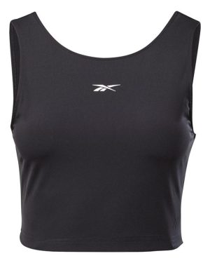 Reebok Perforated Crop Long-Sleeve Top Womens - Black