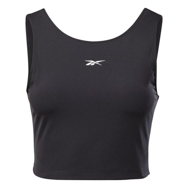 Reebok Perforated Crop Long-Sleeve Top Womens - Black