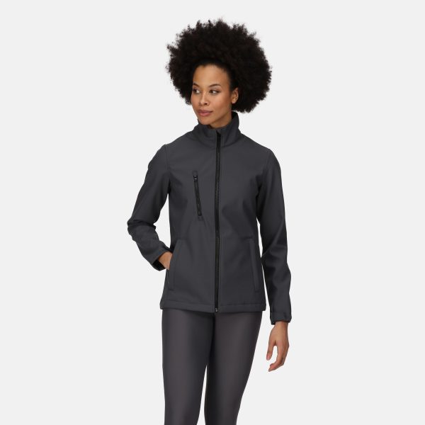 Regatta Professional Women's Ablaze 3-layer Printable Softshell Jacket Seal Grey Black, Size: 10