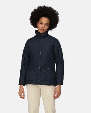 Regatta Professional Women's Water-repellent Tarah Quilted Jacket Navy, Size: 12
