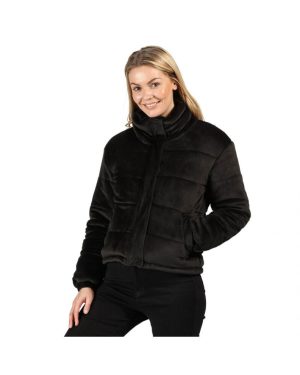 Regatta Womens Elbury Velour Puffer Insulated Black Jacket - UK 18