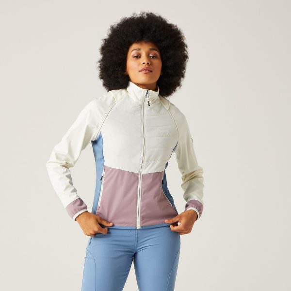 Regatta Women's Lightweight Steren II Hybrid Jacket White Heather Coronet Blue, Size: 10