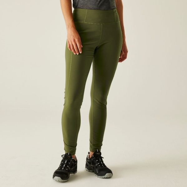 Regatta Womens Monira Hiking Leggings Camo Green, Size: 14 R
