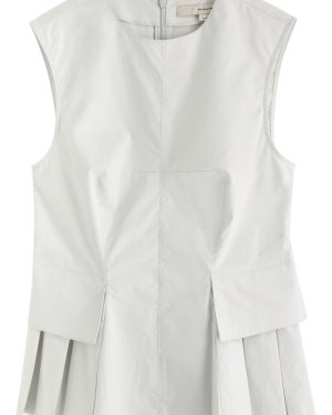 Remain BY Birger Christensen Peplum Cotton-poplin top - Off White - 40 (UK12 / M)