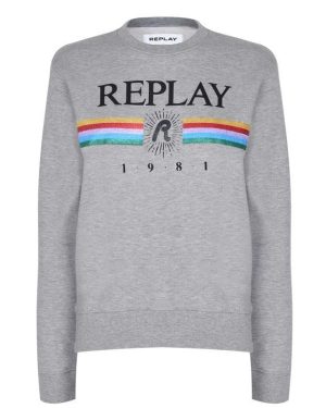Replay Rainbow Sweatshirt - Grey