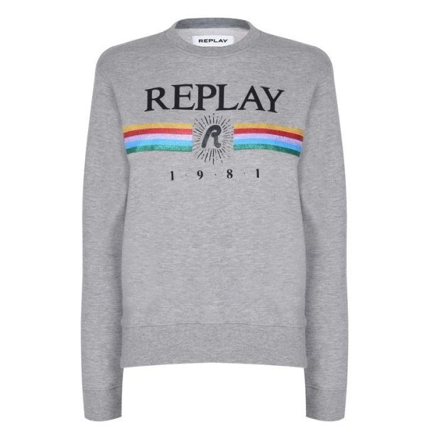 Replay Rainbow Sweatshirt - Grey
